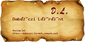 Dabóczi Lóránt névjegykártya