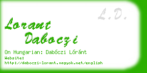 lorant daboczi business card