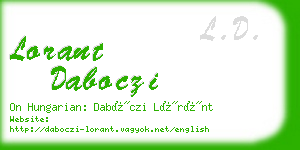 lorant daboczi business card